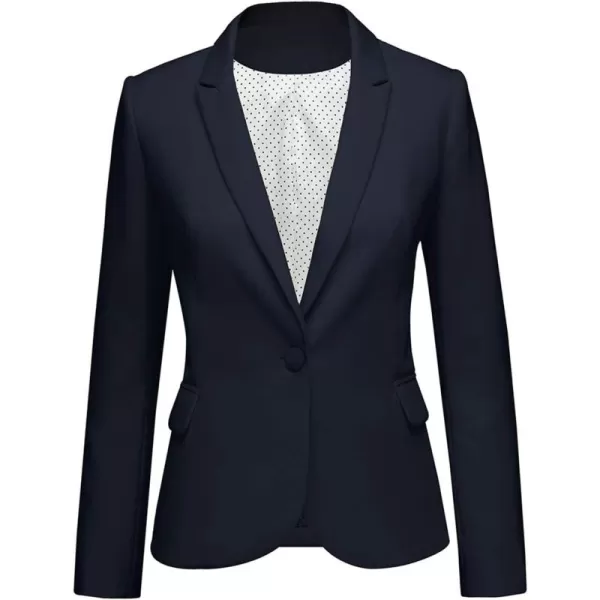 GRAPENT Womens Business Casual Pockets Work Office Blazer Back Slit Jacket SuitZ Navy