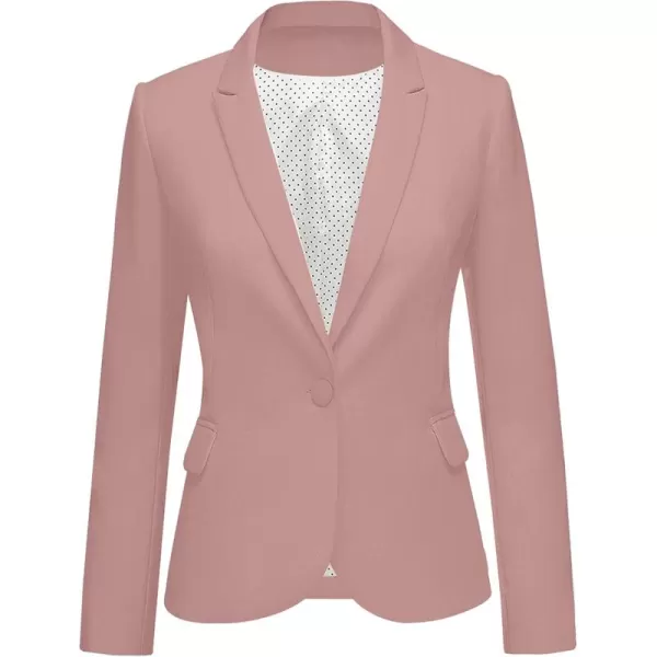 GRAPENT Womens Business Casual Pockets Work Office Blazer Back Slit Jacket SuitZ Pink
