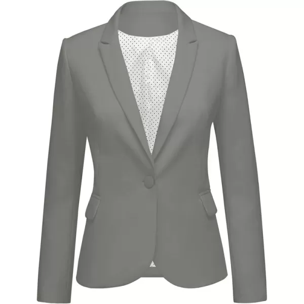 GRAPENT Womens Business Casual Pockets Work Office Blazer Back Slit Jacket SuitZ Steel Gray