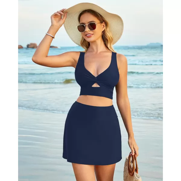 GARPENT Womens Swim Skirt High Waisted Bathing Suit Bottoms Modest Swimsuits Bikini Swim Skirts Bottom with Short