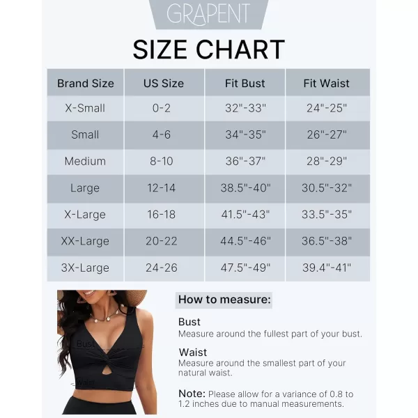 GRAPENT Bikini Tops for Women Cropped Tankini Tops Beach Padded Knot Twist Cut Out Adjustable Tank Swimwear Top OnlyBlack