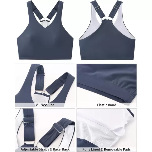 GRAPENT Bikini Tops for Women Cropped Tankini Tops Beach Padded Modest Adjustable Sporty Swimsuit Tank Swimwear Top OnlyDark Gray