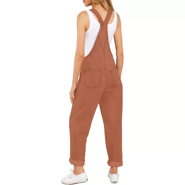 GRAPENT Overalls for Women Loose Fit Jean Denim Bib Jumpsuit Stretch Overall PantsBrick Red