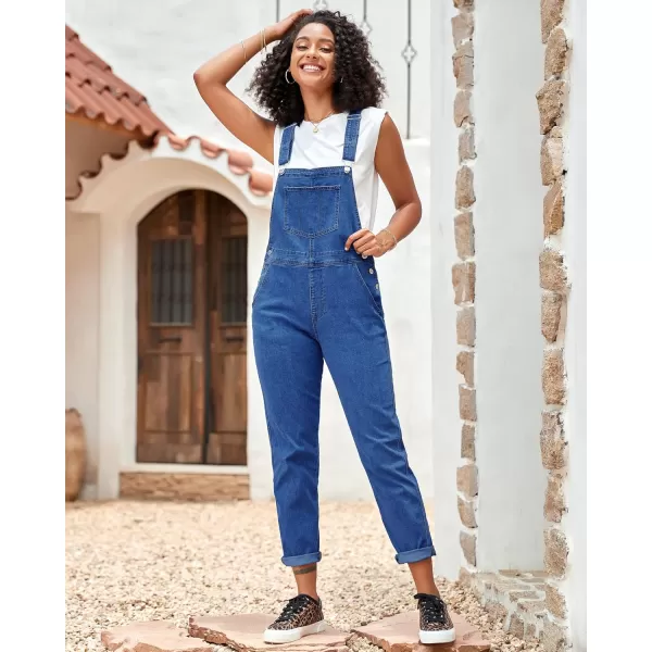 GRAPENT Overalls for Women Loose Fit Jean Denim Bib Jumpsuit Stretch Overall PantsCody Blue