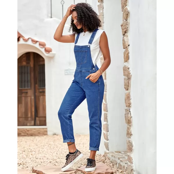 GRAPENT Overalls for Women Loose Fit Jean Denim Bib Jumpsuit Stretch Overall PantsCody Blue