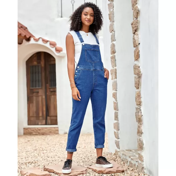 GRAPENT Overalls for Women Loose Fit Jean Denim Bib Jumpsuit Stretch Overall PantsCody Blue