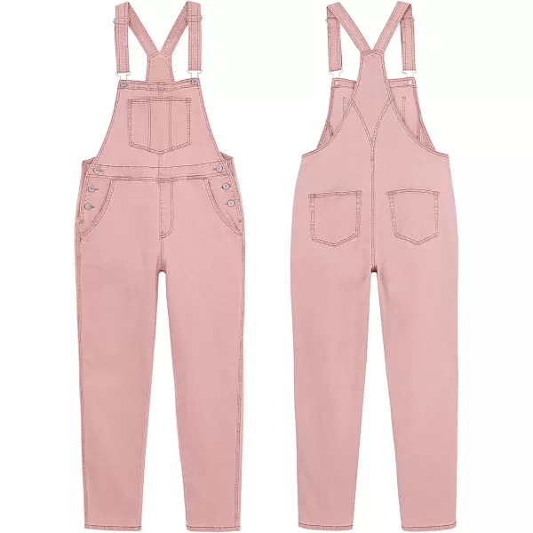 GRAPENT Overalls for Women Loose Fit Jean Denim Bib Jumpsuit Stretch Overall PantsPink