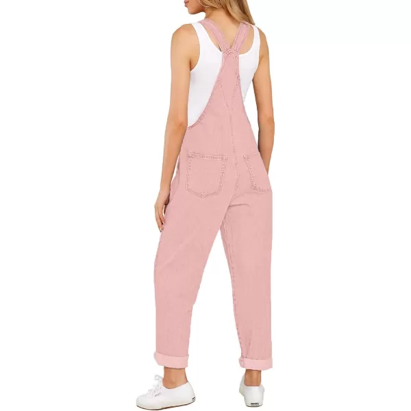GRAPENT Overalls for Women Loose Fit Jean Denim Bib Jumpsuit Stretch Overall PantsPink