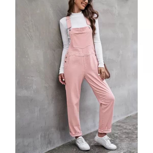 GRAPENT Overalls for Women Loose Fit Jean Denim Bib Jumpsuit Stretch Overall PantsPink