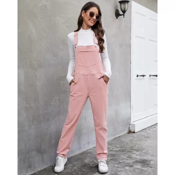 GRAPENT Overalls for Women Loose Fit Jean Denim Bib Jumpsuit Stretch Overall PantsPink