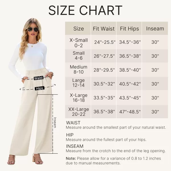 GRAPENT Wide Leg Pants for Women Work Business Casual High Waisted Dressy Pants Flowy Trousers OfficeBeige
