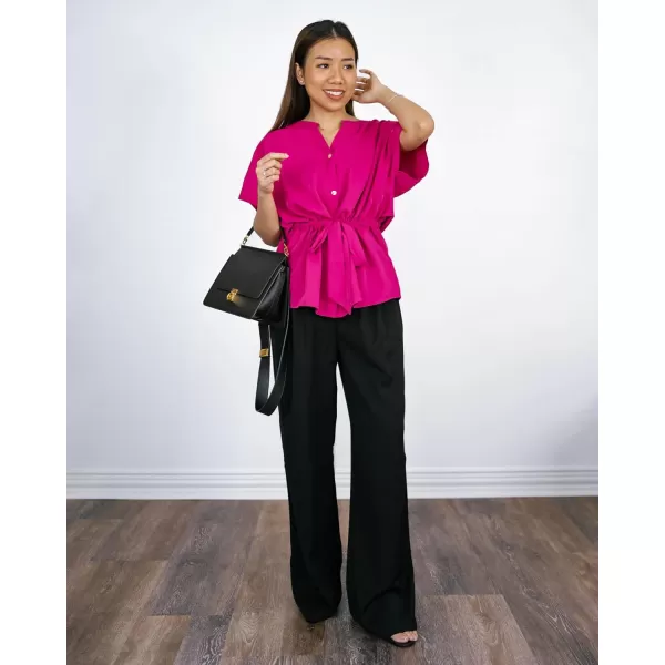 GRAPENT Wide Leg Pants for Women Work Business Casual High Waisted Dressy Pants Flowy Trousers OfficeBlack