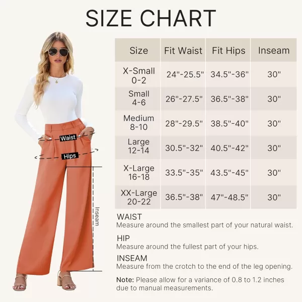 GRAPENT Wide Leg Pants for Women Work Business Casual High Waisted Dressy Pants Flowy Trousers OfficeCoral