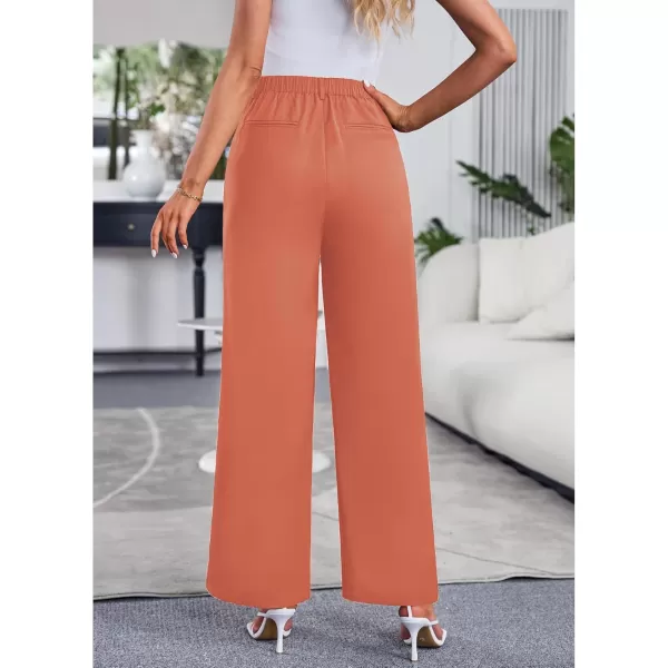 GRAPENT Wide Leg Pants for Women Work Business Casual High Waisted Dressy Pants Flowy Trousers OfficeCoral