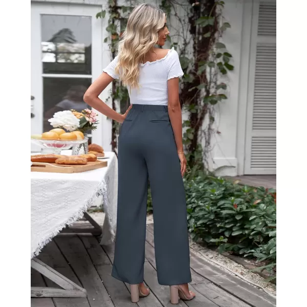 GRAPENT Wide Leg Pants for Women Work Business Casual High Waisted Dressy Pants Flowy Trousers OfficeFolkstone Gray