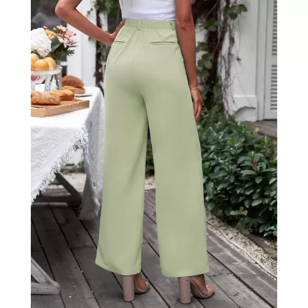GRAPENT Wide Leg Pants for Women Work Business Casual High Waisted Dressy Pants Flowy Trousers OfficeTender Greens