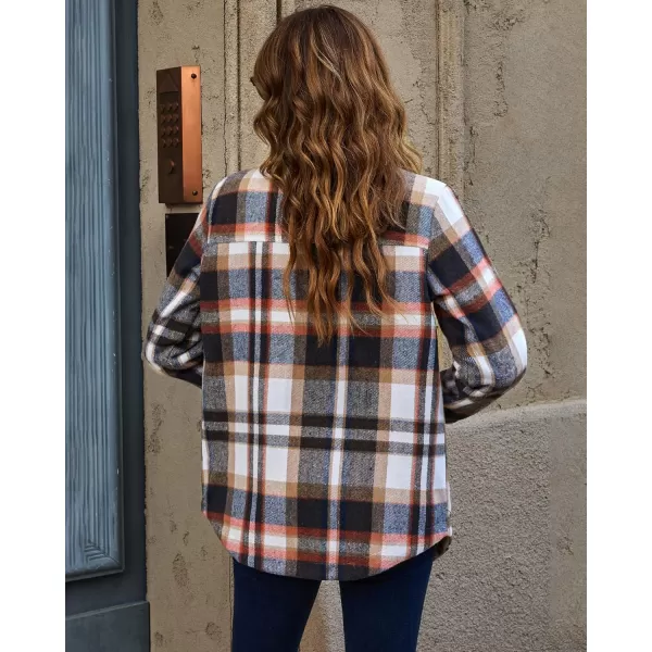 GRAPENT Womens Oversized Plaid Button Down Shirt Quilted Lined Shacket JacketAmulticolorquilted Lined