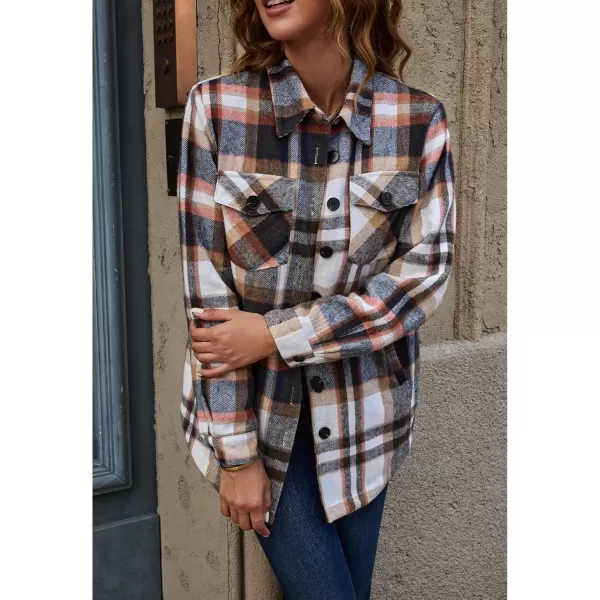 GRAPENT Womens Oversized Plaid Button Down Shirt Quilted Lined Shacket JacketAmulticolorquilted Lined