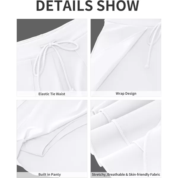 GRAPENT Womens Swim Shorts Bathing Suit Bottoms for Women Board Shorts Drawstring Tulip Swimwear Beach ClothesBrilliant White