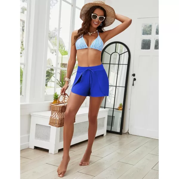 GRAPENT Womens Swim Shorts Bathing Suit Bottoms for Women Board Shorts Drawstring Tulip Swimwear Beach ClothesRoyal Blue