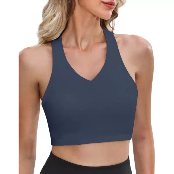 GRAPENT Bikini Tops for Women Cropped Tankini Tops Beach Padded Modest Adjustable Sporty Swimsuit Tank Swimwear Top OnlyDark Gray