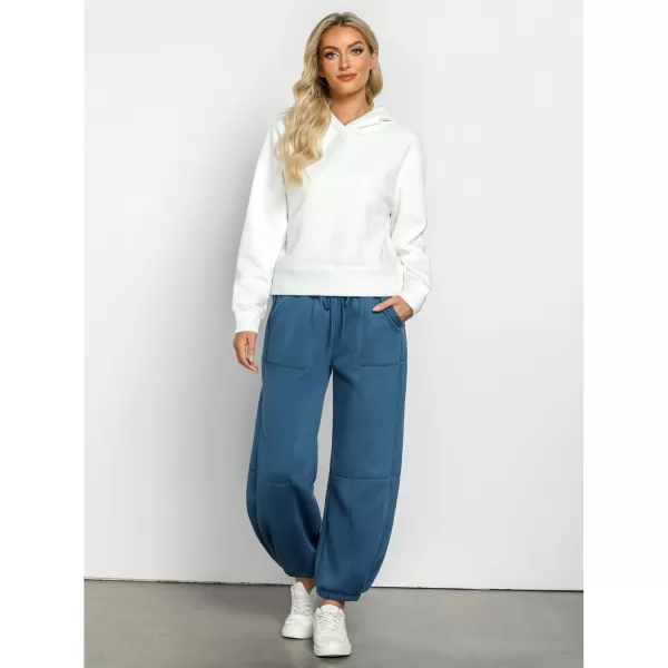 GRAPENT Fleece Lined Sweatpants Women Baggy Pull On High Waisted Joggers Athleisure Warm Trouser Sweat Pants with PocketSapphire