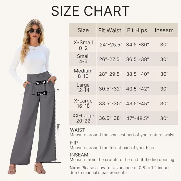 GRAPENT Wide Leg Pants for Women Work Business Casual High Waisted Dressy Pants Flowy Trousers OfficeTitanium Gray