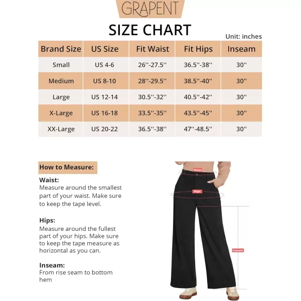 GRAPENT Corduroy Wide Leg Pants Woman High Waisted Fall Business Casual Elastic Waist Loose Trendy Trousers with PocketsBlack