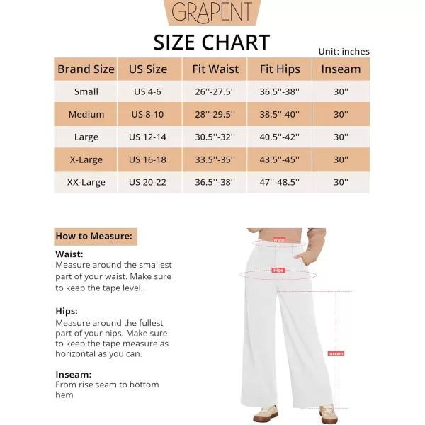 GRAPENT Corduroy Wide Leg Pants Woman High Waisted Fall Business Casual Elastic Waist Loose Trendy Trousers with PocketsWhite