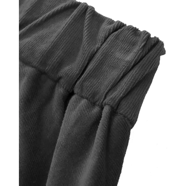 GRAPENT Flare Pants for Women Corduroy Pull On High Waisted Wide Leg Trouser Pants Stretch Bell Bottom Front Seam SlacksDark Gray