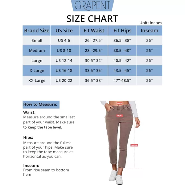 GRAPENT Pull On Jeans for Women High Waisted Skinny Capri Pants Trendy Stretch Denim Cropped Jeans Crop Jeggings CaprisCinnamon Brown  Acid Wash