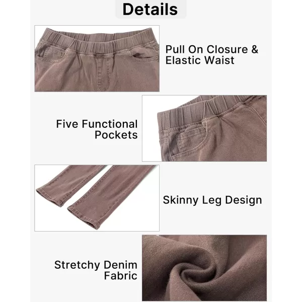 GRAPENT Pull On Jeans for Women High Waisted Skinny Capri Pants Trendy Stretch Denim Cropped Jeans Crop Jeggings CaprisCinnamon Brown  Acid Wash