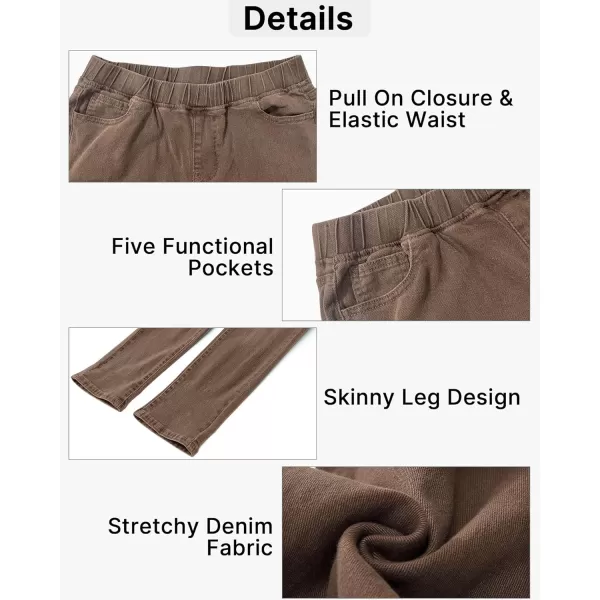 GRAPENT Pull On Jeans for Women High Waisted Skinny Capri Pants Trendy Stretch Denim Cropped Jeans Crop Jeggings CaprisCoffee Brown  Acid Wash