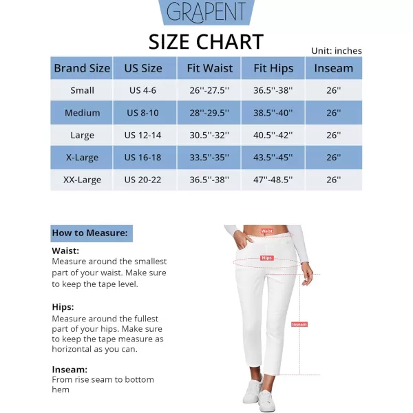 GRAPENT Pull On Jeans for Women High Waisted Skinny Capri Pants Trendy Stretch Denim Cropped Jeans Crop Jeggings CaprisCream White