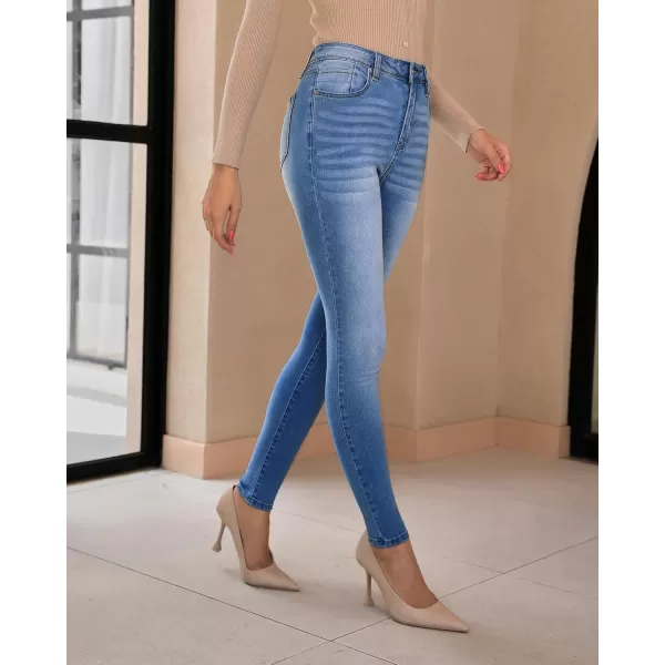 GRAPENT Skinny Jeans for Women High Waist Stretchy Classic High Rise Slimming Jeggings Denim Trousers PantsClassic Blue