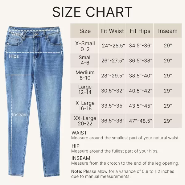 GRAPENT Skinny Jeans for Women High Waist Stretchy Classic High Rise Slimming Jeggings Denim Trousers PantsClassic Blue