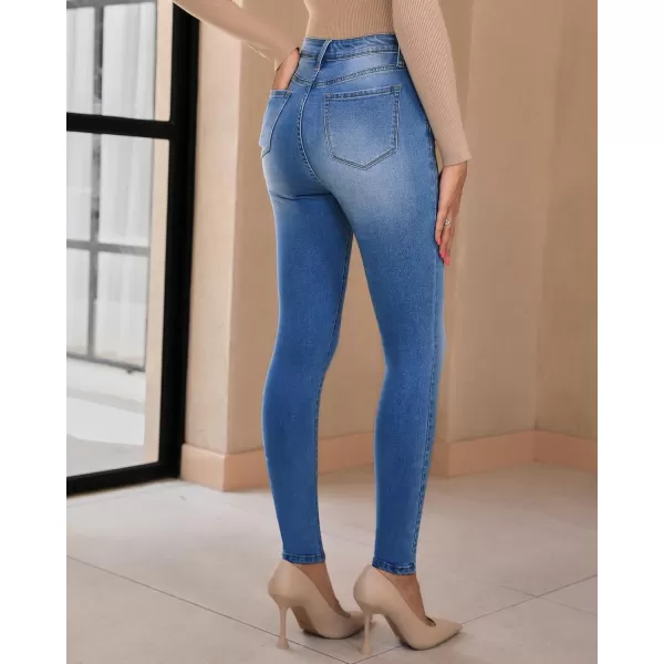 GRAPENT Skinny Jeans for Women High Waist Stretchy Classic High Rise Slimming Jeggings Denim Trousers PantsClassic Blue