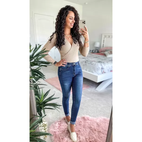 GRAPENT Skinny Jeans for Women High Waist Stretchy Classic High Rise Slimming Jeggings Denim Trousers PantsDark Blue
