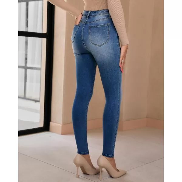 GRAPENT Skinny Jeans for Women High Waist Stretchy Classic High Rise Slimming Jeggings Denim Trousers PantsDark Blue