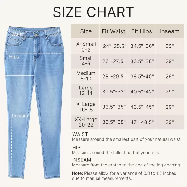 GRAPENT Skinny Jeans for Women High Waist Stretchy Classic High Rise Slimming Jeggings Denim Trousers PantsMedium Blue