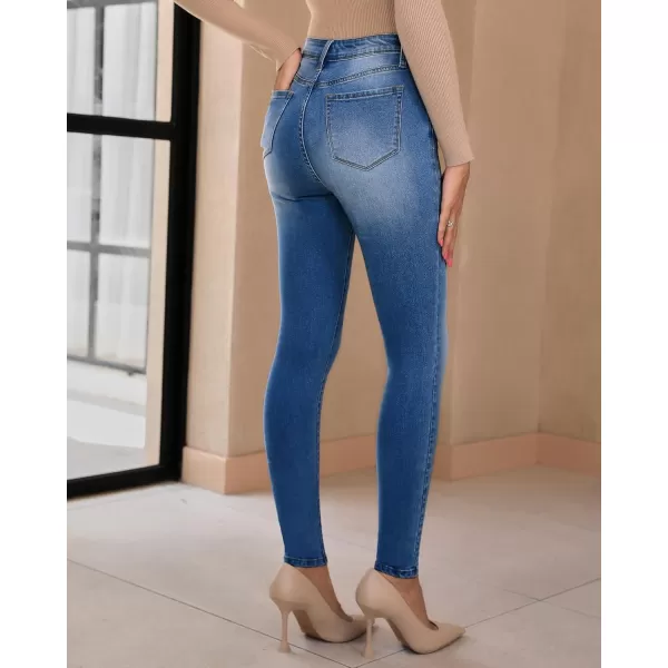 GRAPENT Skinny Jeans for Women High Waist Stretchy Classic High Rise Slimming Jeggings Denim Trousers PantsNightfall Blue