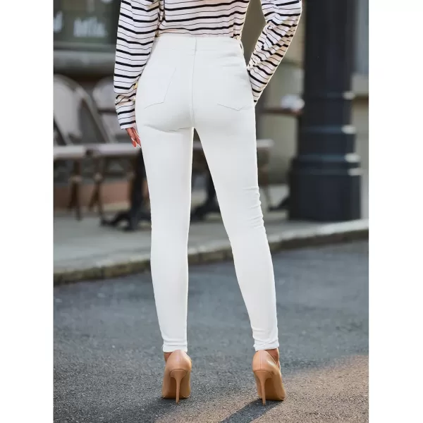 GRAPENT Skinny Jeans for Women High Waist Stretchy Classic High Rise Slimming Jeggings Denim Trousers PantsOffwhite