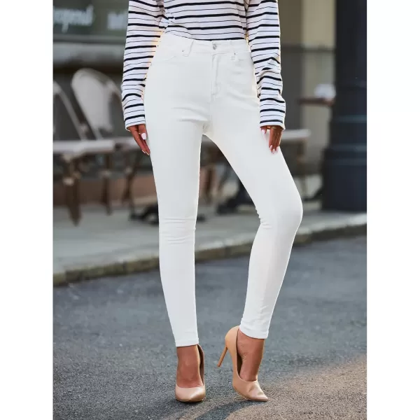 GRAPENT Skinny Jeans for Women High Waist Stretchy Classic High Rise Slimming Jeggings Denim Trousers PantsOffwhite