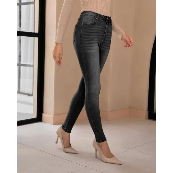 GRAPENT Skinny Jeans for Women High Waist Stretchy Classic High Rise Slimming Jeggings Denim Trousers PantsWashed Black