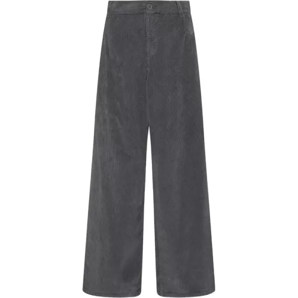 GRAPENT Corduroy Wide Leg Pants Woman High Waisted Fall Business Casual Elastic Waist Loose Trendy Trousers with PocketsDark Gray