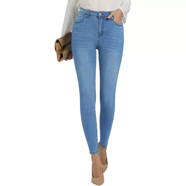 GRAPENT Skinny Jeans for Women High Waist Stretchy Classic High Rise Slimming Jeggings Denim Trousers PantsMedium Blue