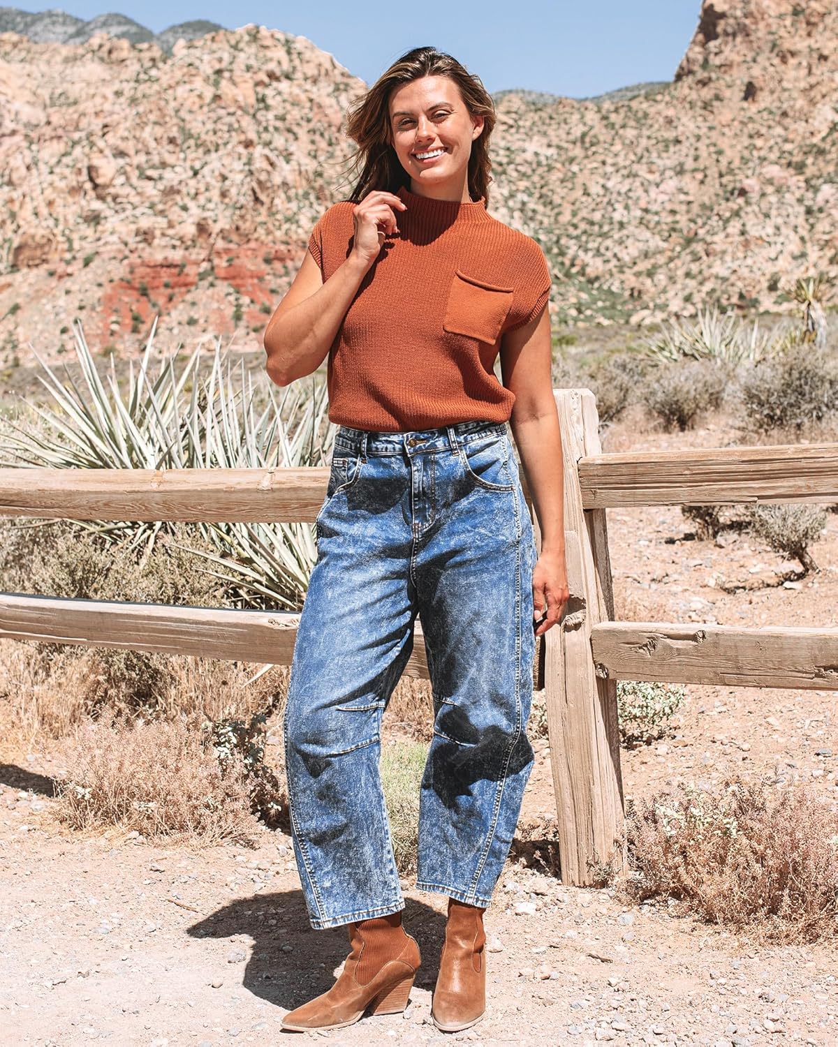 GRAPENT Barrel Jeans for Women Trendy High Waisted Wide Leg Baggy Cropped Relax Fit Stretch Denim Trouser Ankle PantsMidnight Blue