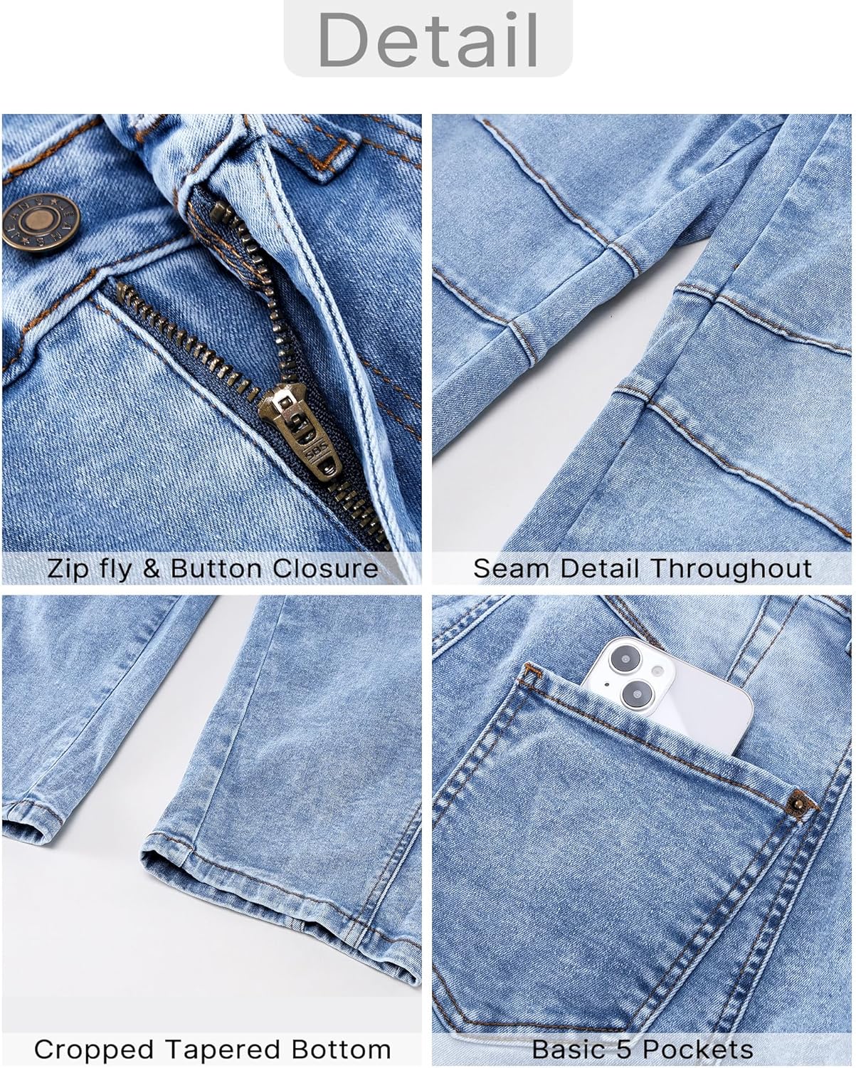 GRAPENT Barrel Jeans for Women Trendy High Waisted Wide Leg Baggy Cropped Relax Fit Stretch Denim Trouser Ankle PantsReef Blue