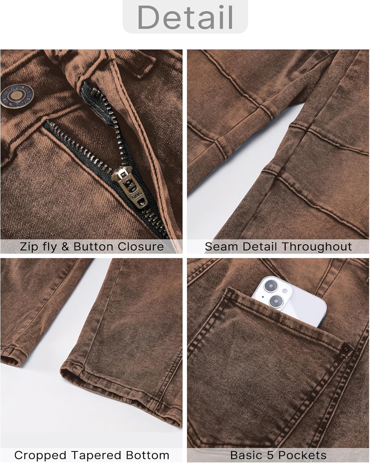 GRAPENT Barrel Jeans for Women Trendy High Waisted Wide Leg Baggy Cropped Relax Fit Stretch Denim Trouser Ankle PantsRoot Beer