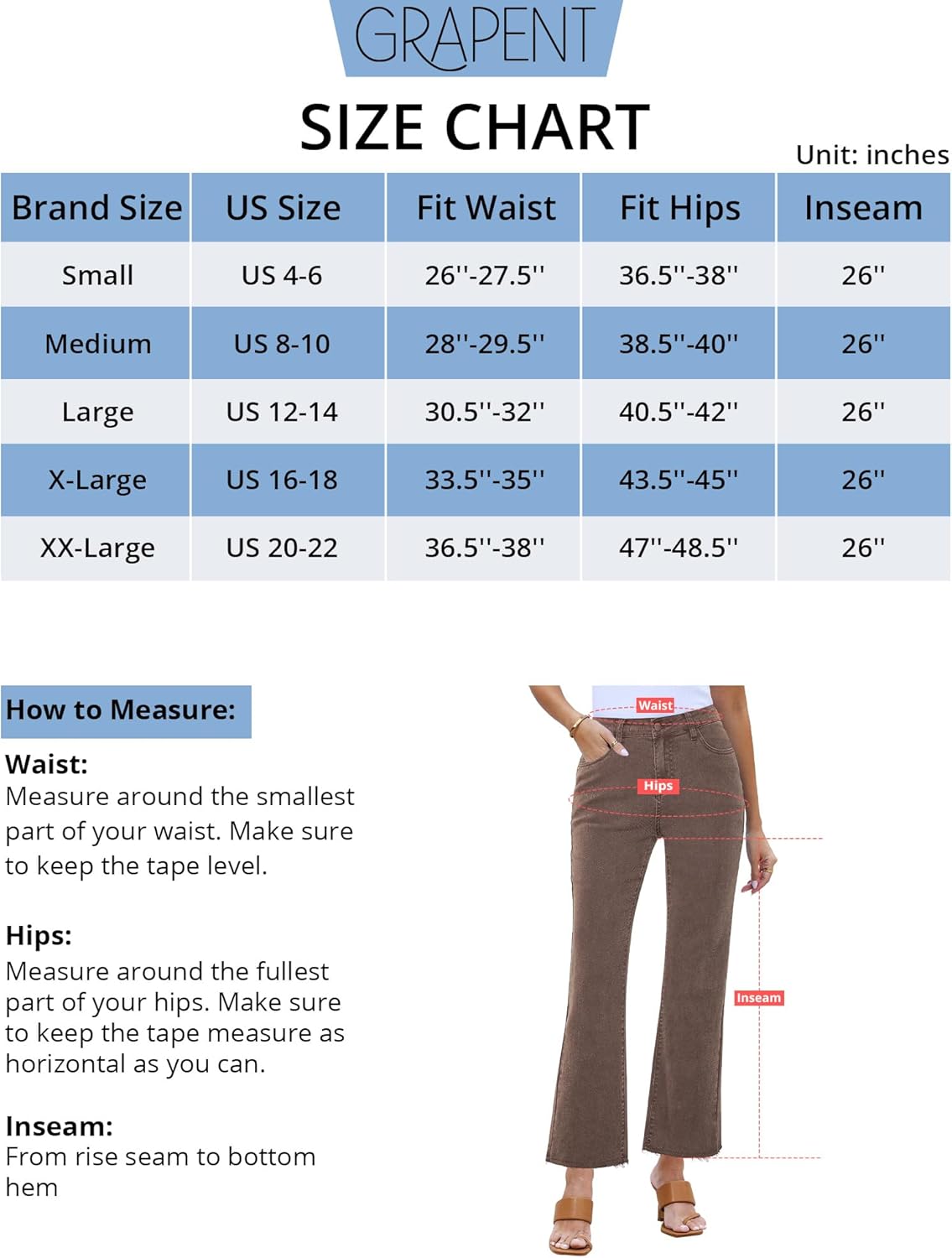 GRAPENT Flare Jeans for Women High Waisted Trendy Cropped Jeans Stretchy Denim Pants Raw Hem Ankle Trouser Jeans PocketsCinnamon Brown  Acid Wash